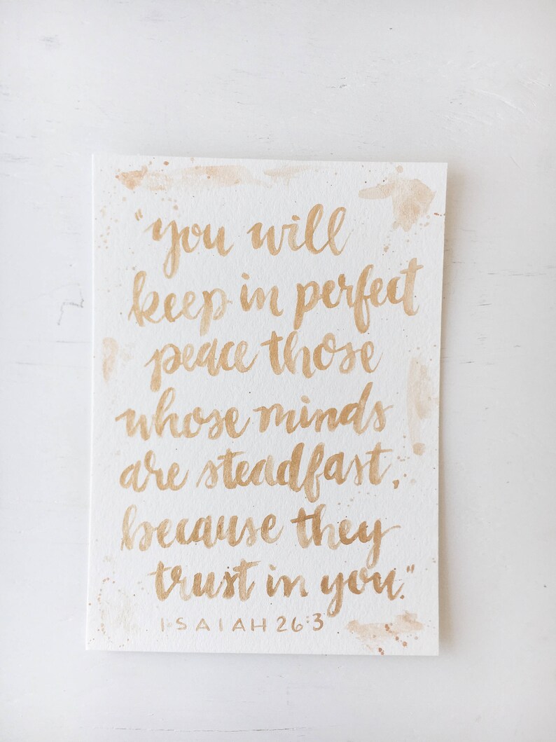 Hand Lettered Watercolor Bible Verse // Select Your Custom Own Verse image 7