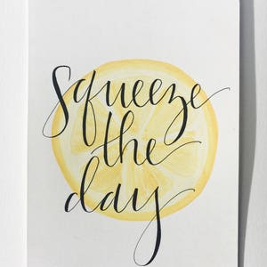 Squeeze the Day 8x10 Framable Art Print // Watercolor Lemon Background image 5