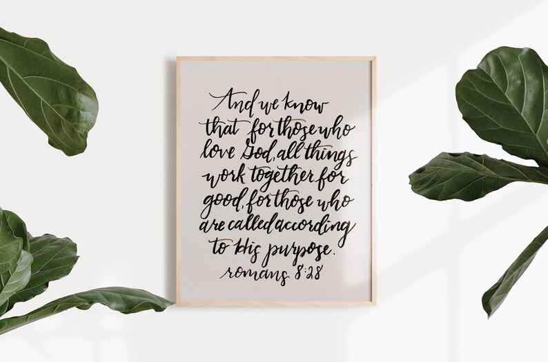Hand Lettered Watercolor Bible Verse // Select Your Custom Own Verse image 1