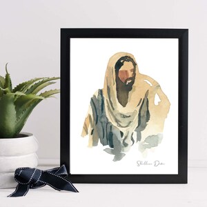 Jesus painting, PRINTABLE DIGITAL DOWNLOAD of Christ, Watercolor of Jesus, Painting of Christ, Jesus wall art, printable gospel art