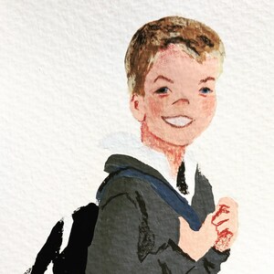 Pintura de retrato personalizada, dibujo, regalo personalizado, caricatura personalizada, ilustración, pintura a partir de foto, regalo de Navidad, nietos, pintura