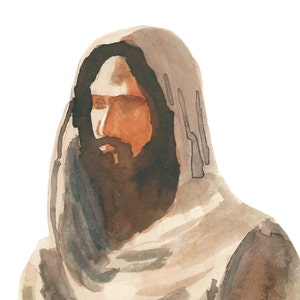Painting of Christ, PRINTABLE DIGITAL DOWNLOAD of Christ, Watercolor of Jesus, Painting of Christ, Jesus wall art, printable gospel art