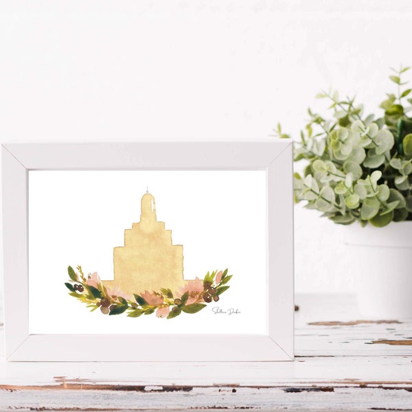 Deseret Peak Temple, Tooele Temple, Temple Painting, Temple Drawing, lds temple, gift for her