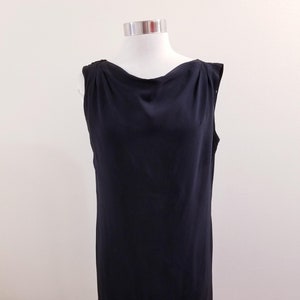 Vintage 60s Dark Navy Crepe Shift Dress - XL - VOLUP
