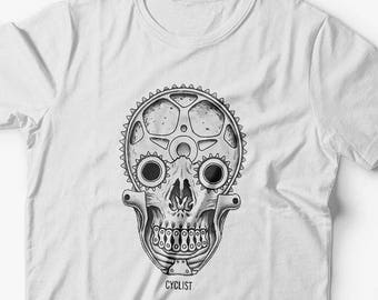 Funny bicycle shirt bicycle lover shirt bicycle gifts funny mexican tshirt funny cycling shirt sugar skull t-shirt cute skull