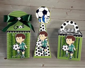 Personalized Soccer Party Favor Boxes — Football Gift Box — Kids Birthday