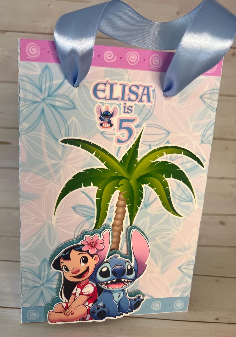 Personalized Lilo & Stitch party favor, Customized goodie bag, Box afbeelding 16