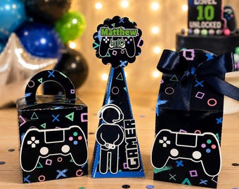 Gamer Birthday Party Favor Box – Video Game  Boxes – Custom Gaming Party Decoration