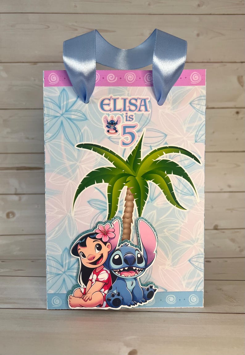 Personalized Lilo & Stitch party favor, Customized goodie bag, Box afbeelding 13