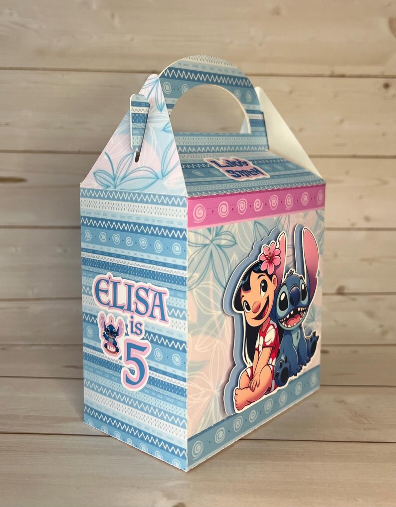 Personalized Lilo & Stitch party favor, Customized goodie bag, Box afbeelding 18