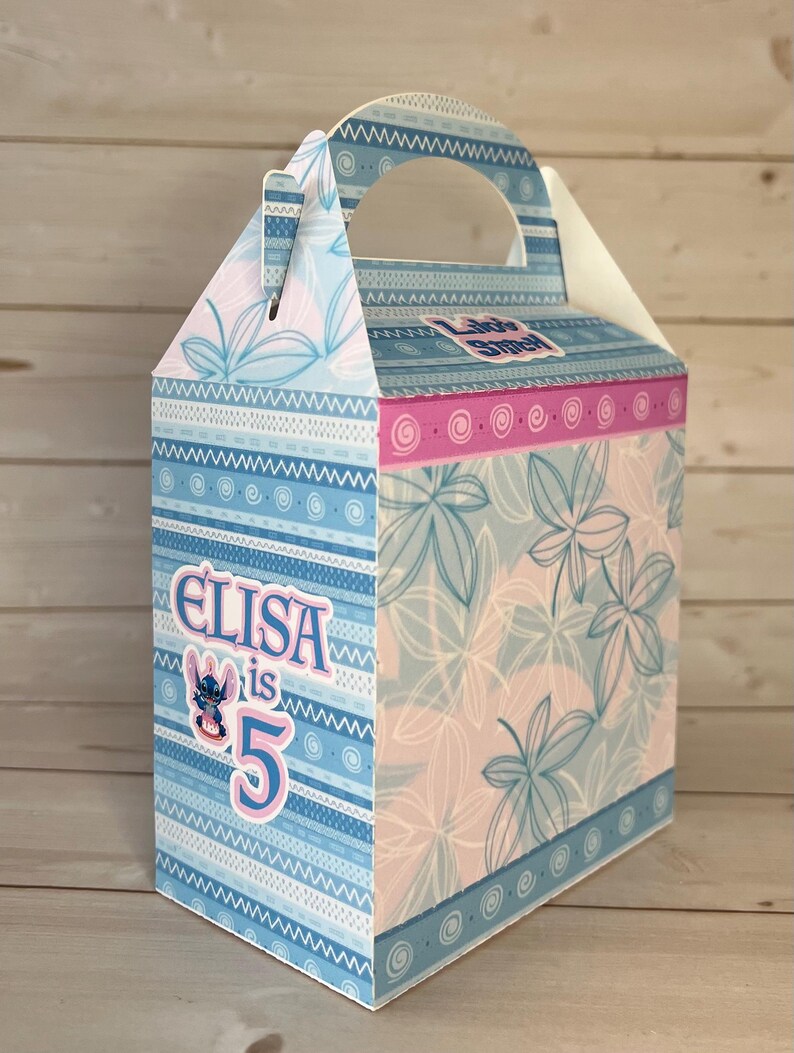 Personalized Lilo & Stitch party favor, Customized goodie bag, Box afbeelding 19