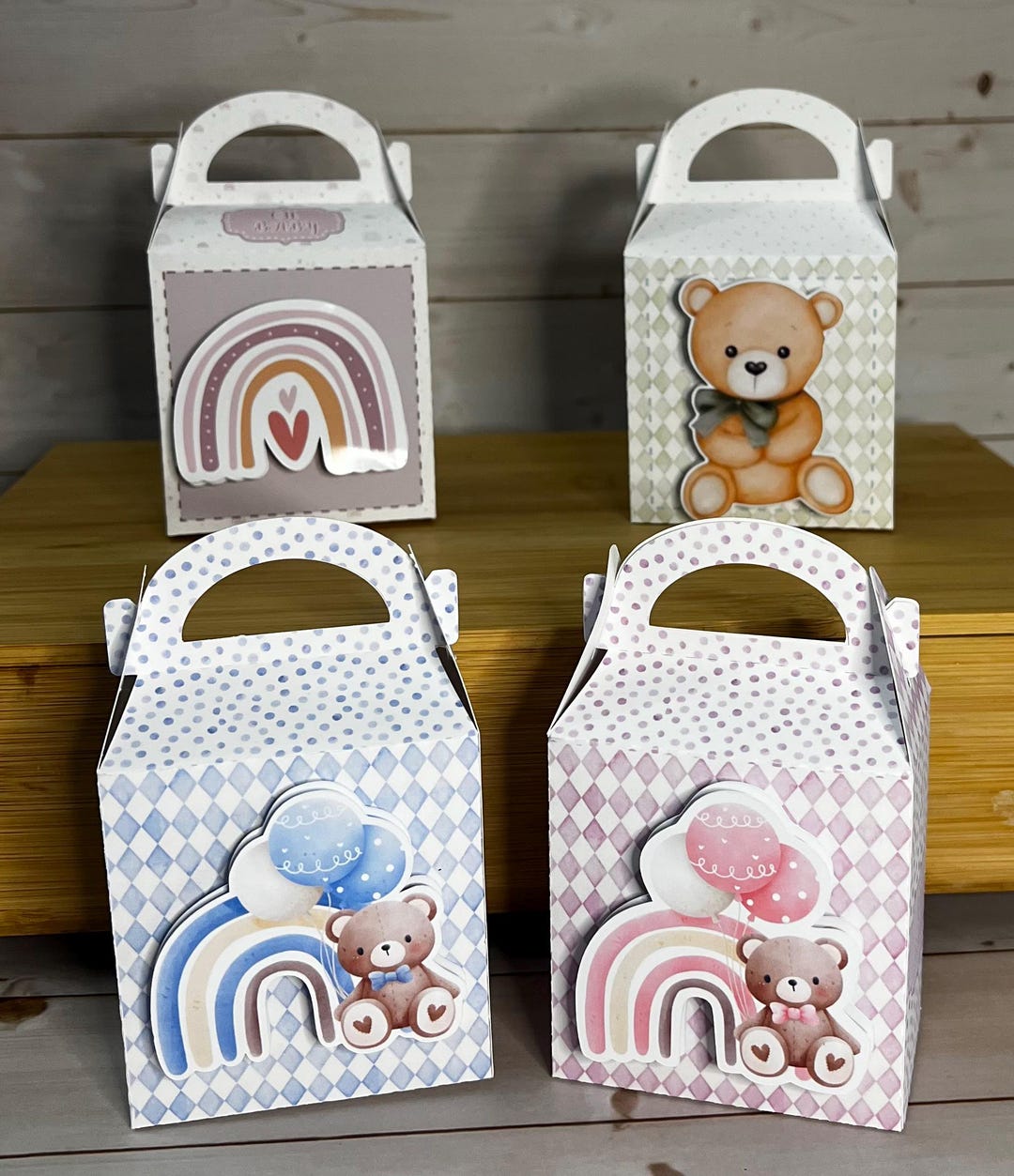 Teddy Bear Baby Shower Favor Boxes — Personalized - Etsy