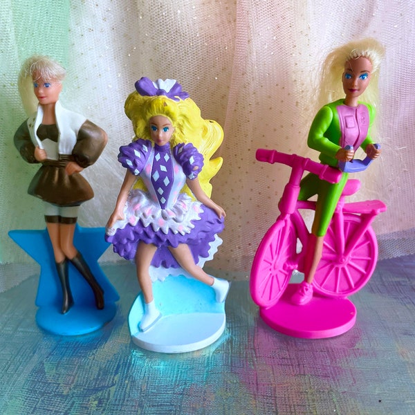 Vintage 90’s McDonalds Happy Meal Toys for Girls Hollywood Hair Barbie Ice Capades PVC