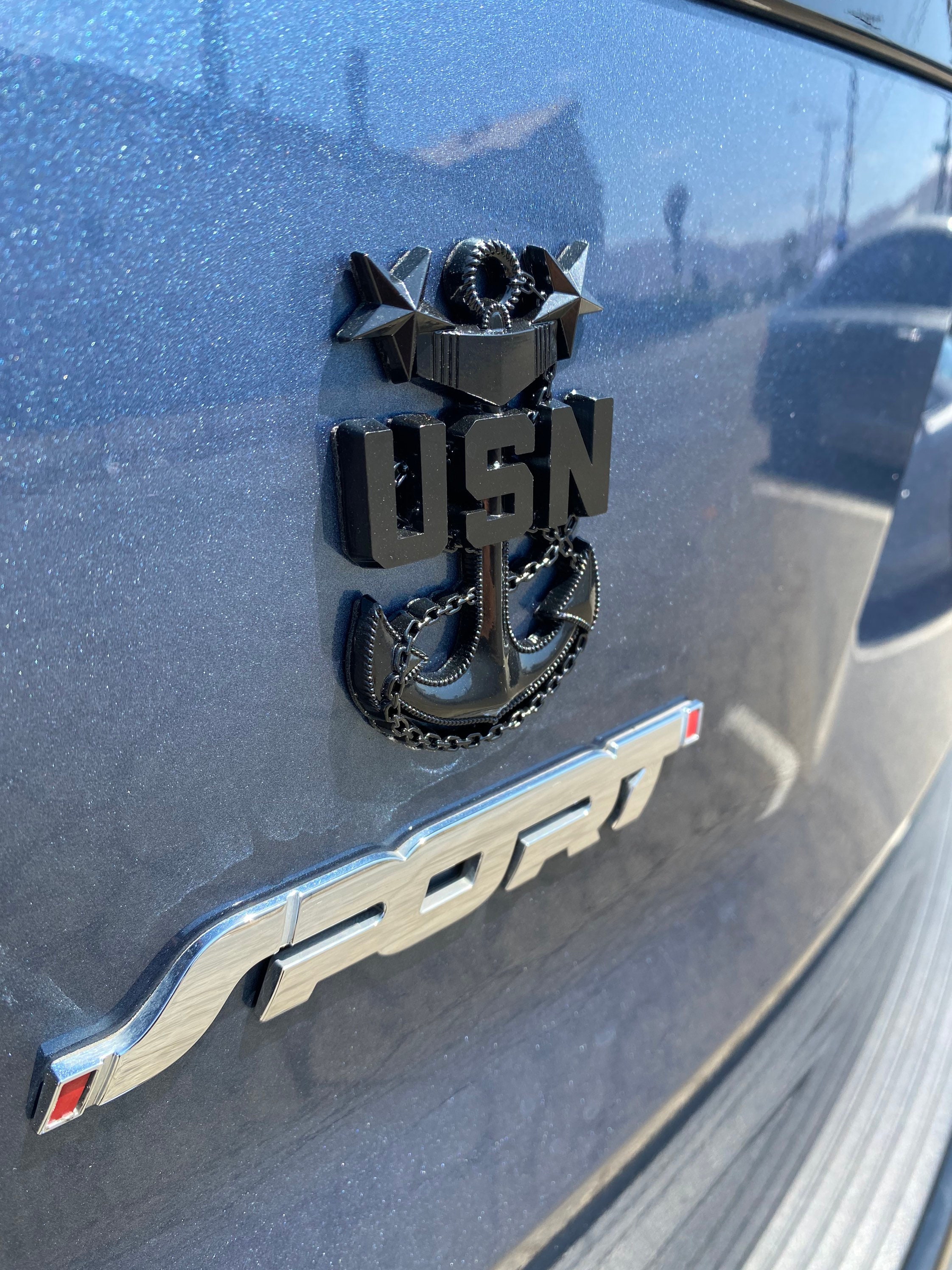 Navy Chief CPO Anchor Car Badge or Emblem ***Black Out Special***