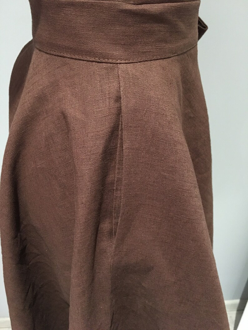 Full circle wrap skirt with pockets made from natural Nettle fabric.