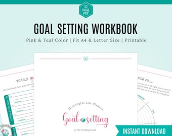 2023 Printable Goal Planner, Goal Planner, Goal Setting Planner, Goal Planner Workbook, Business Goal Planner, Productivity Planner