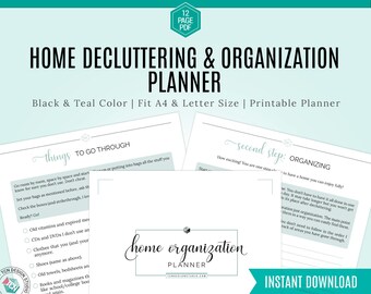 Declutter & Home Organization Printable, Printable Declutter Planner, Spring Cleaning, House Organizing, monthly Home declutter sheet