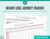 12-week Weight loss journey Tracker Printable, Self Care Motivational chart tool, Health goals Planner, Wellness chart, Fitness Journal