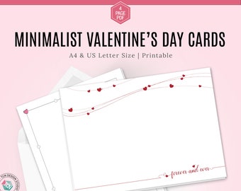 Printable Valentines Day Cards, 4 Minimalist Valentines Cards, Printable Love cards, Printable Cards, Minimalist design V-day Cards