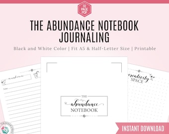 Bullet Journal Notebook, Gratitude Journal, Bullet Journal Template, Printable Bullet Journal, Printable Journal, Dotted Bullet Journal