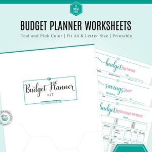 Budget planner Kit, Budget planner printable, Budget planner worksheet, Saving planner, Financial planner, Budget printable, Expense tracker