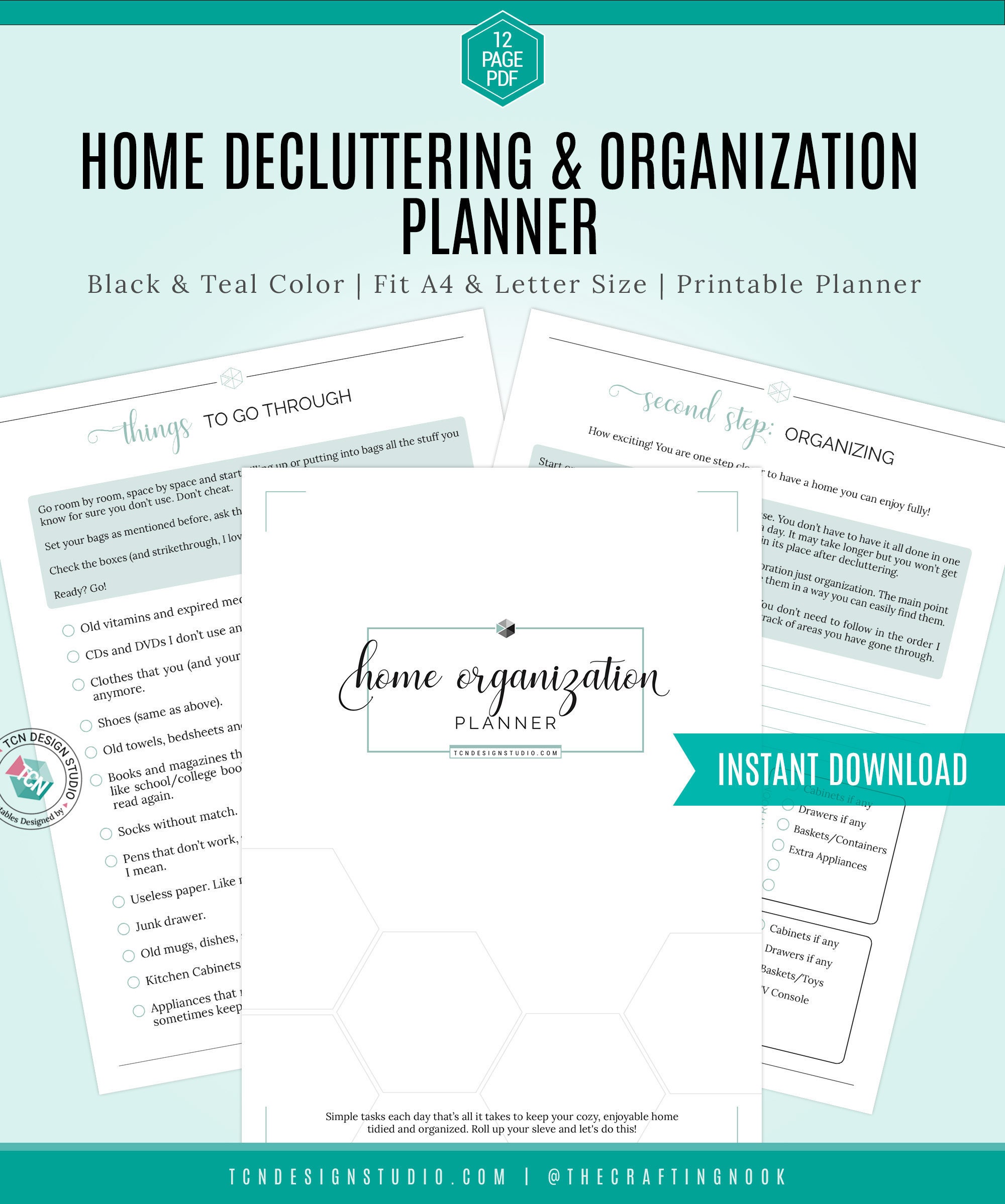 Declutter & Home Organization Printable, Printable Declutter Planner ...
