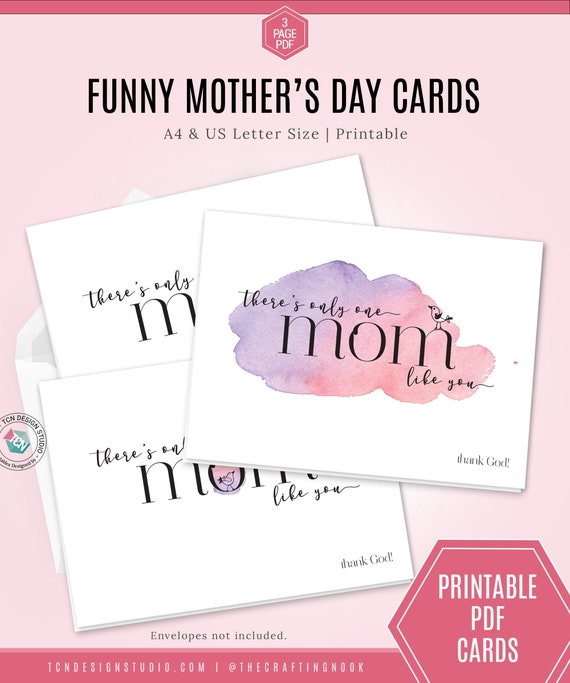Printable Mothers Day Card Funny Mother's Day Cards - Etsy