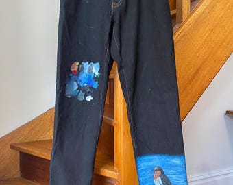Hand Painted Swallow Jeans