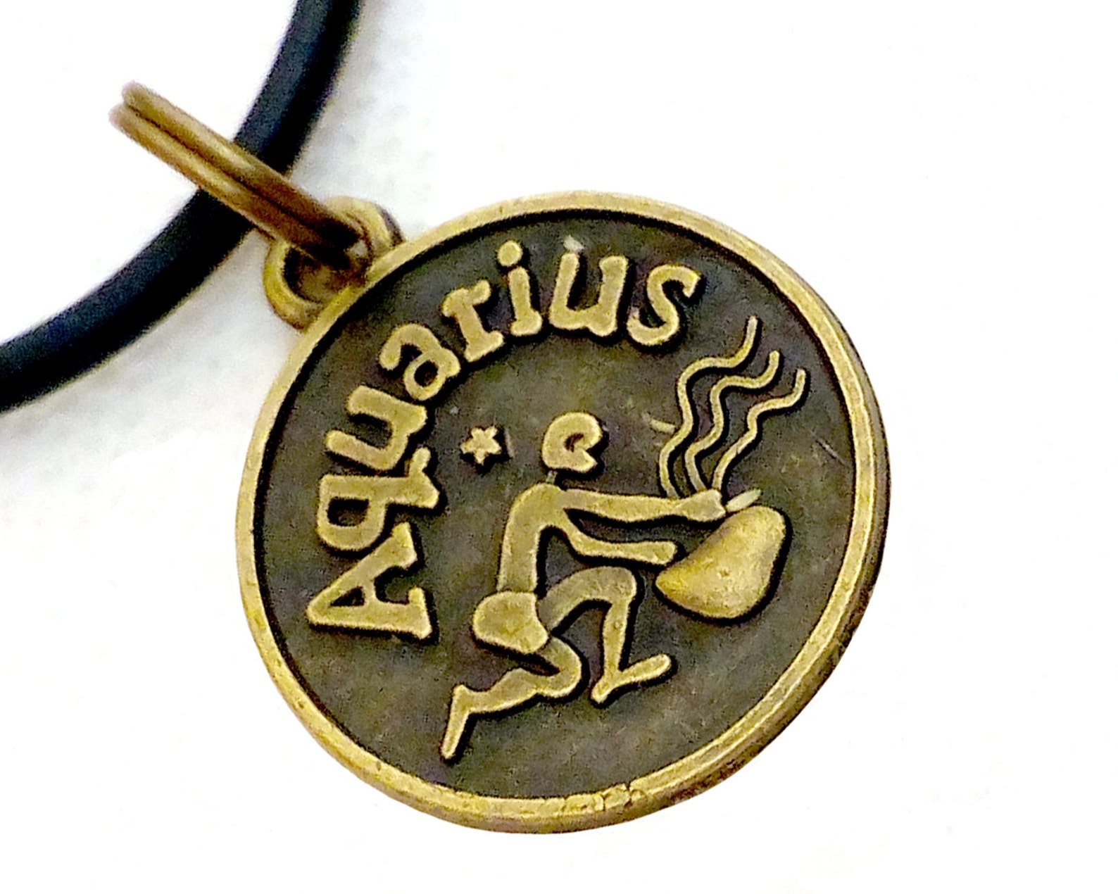 Aquarius Horoscope Friendly Sun Sign Lucky Charm Necklace Etsy Norway