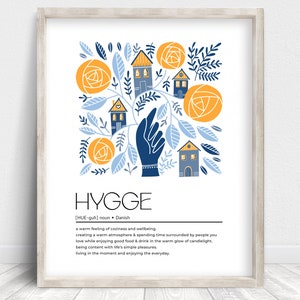 Hygge Definition Printable Wall Art, Scandinavian Wall Decor, Scandi Style Folk Art Print, Nordic Decor, Danish Word Home Decor, Dictionary