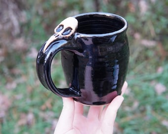 Remembrance Stein Mug in Silk Black -- ceramic pottery mug brew coffee tea soup cup bowl