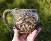 Tree of Life Chalcedony Star Orb Mug-- Ceramic Mug cup