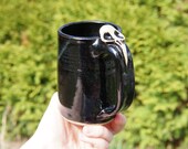 Remembrance Stein Mug in Silk Black -- ceramic pottery mug brew coffee tea soup cup bowl