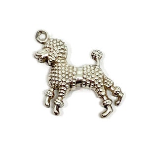 Poodle Charm. Silver charm for bracelet or necklace.