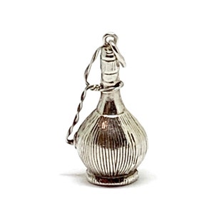 Decanter, pitcher, carafe charm. Vintage silver charm for bracelet or necklace