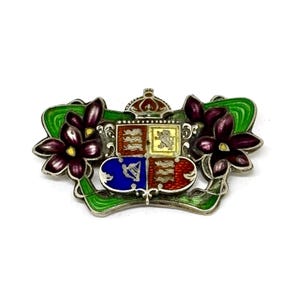 Enamel souvenir brooch. Queen Victoria's 50 years collector's item
