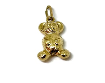 Bear Vintage Gold charm. 14k GOLD pendant. Lovely charm