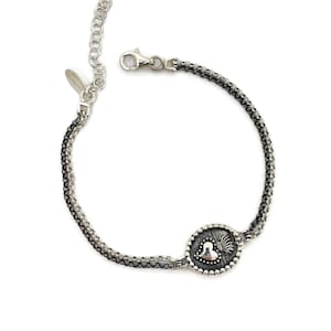 Holy Heart  bracelet. 925 Italy marked silver bracelet.