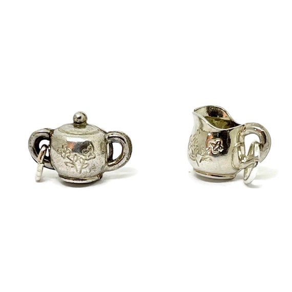 Milk jug and sugar pot set of 2  silver charms fo… - image 4