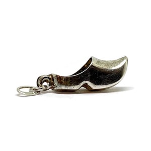 Silver clog charm. Dutch clog Vintage silver charm for bracelet