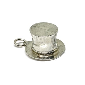 High hat, a cylinder hat,  topper Vintage Charm For Bracelet or necklace.