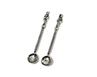 2 Apostle salt spoons. Dutch silver hallmarked.