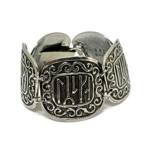 Norway Tinn modernist brutalist bracelet. OBI Tinn Norway. Scandinavian Pewter bracelet.