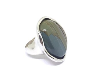 Anillo de plata con ágata paisaje