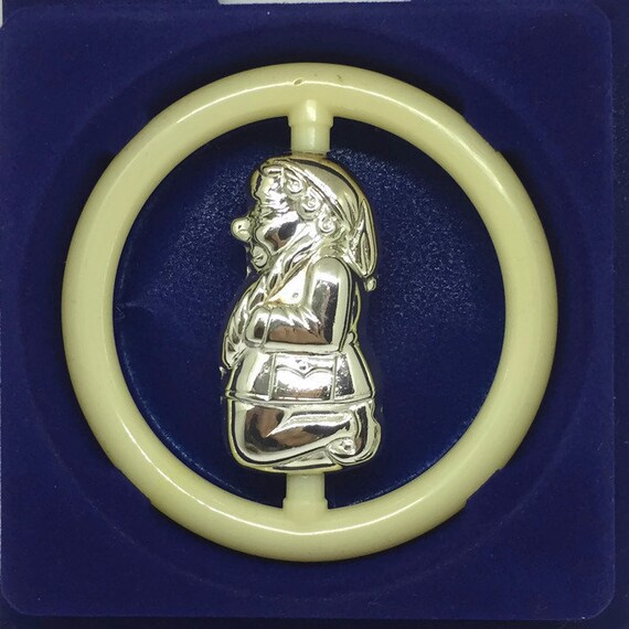 silver plated baby rattle