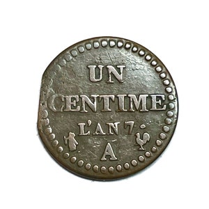 Un centime L'an 7 A (1798) République Française