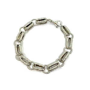 Modernist Massive Silver link bracelet. 70s bracelet