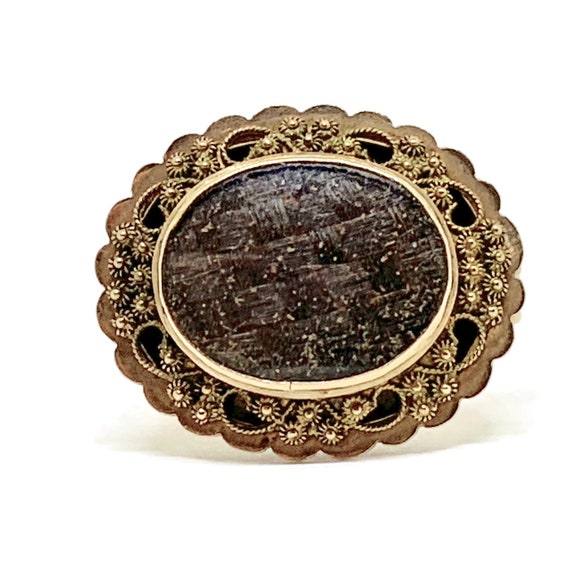 Victorian Mourning hair brooch. Zeeuwse knoop orna
