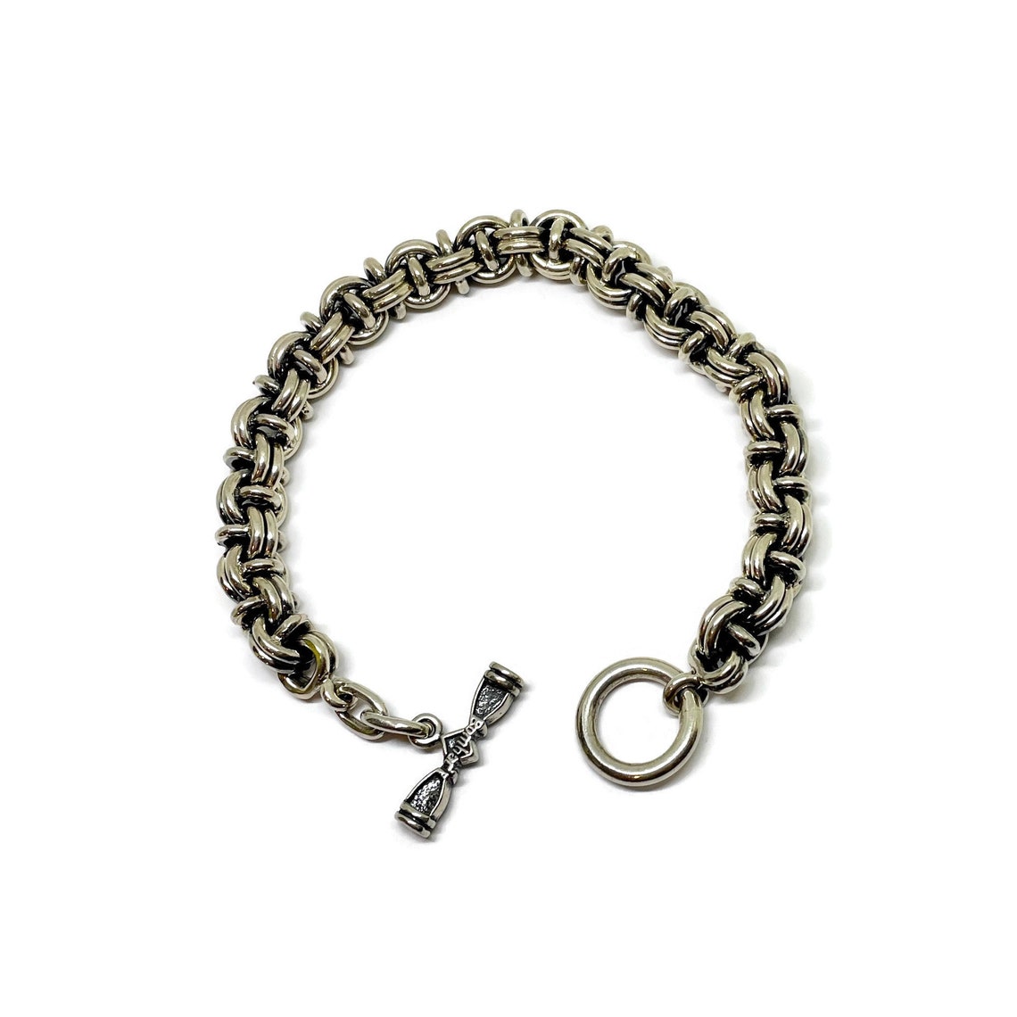Byzantine Link Bracelet With Toggle. Sterling Silver Made by - Etsy