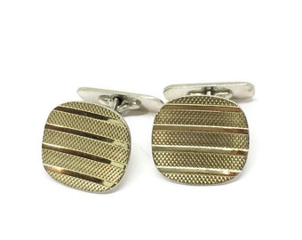 Retro 1970s Cufflinks silver gold plated